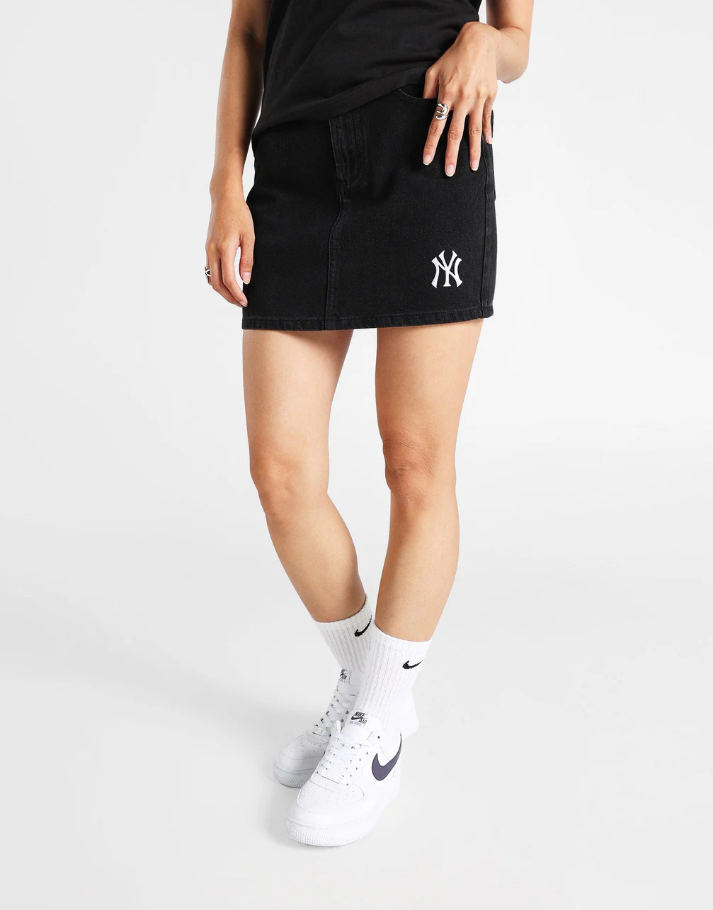 Majestic กระโปรงผู้หญิง Denim Mini New York Yankees
